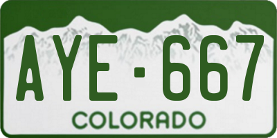 CO license plate AYE667