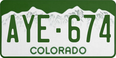 CO license plate AYE674
