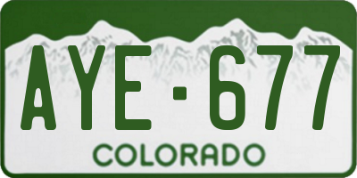 CO license plate AYE677