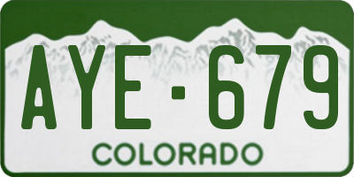 CO license plate AYE679