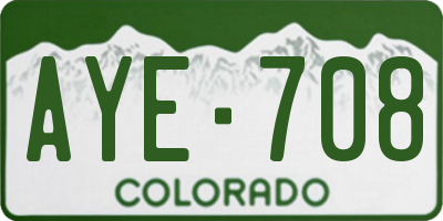 CO license plate AYE708