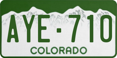 CO license plate AYE710