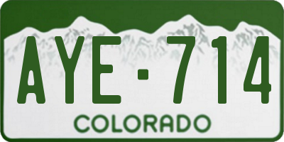 CO license plate AYE714