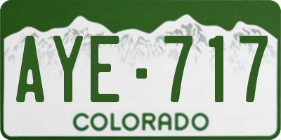 CO license plate AYE717
