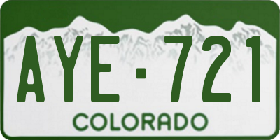 CO license plate AYE721