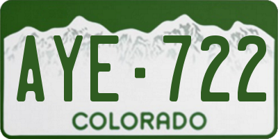 CO license plate AYE722