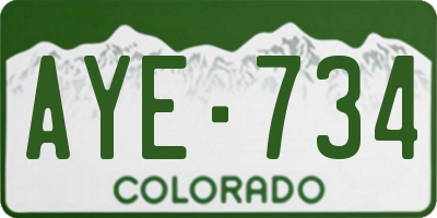 CO license plate AYE734