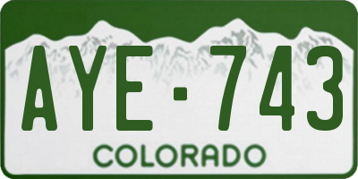 CO license plate AYE743