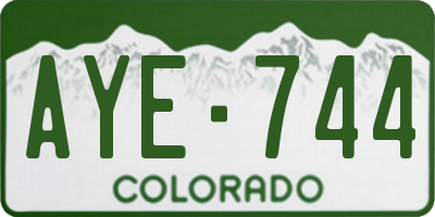 CO license plate AYE744