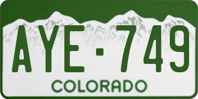 CO license plate AYE749
