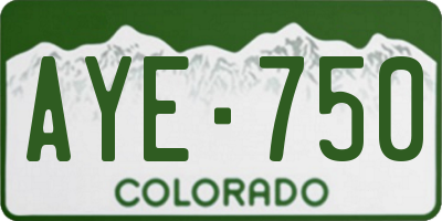 CO license plate AYE750