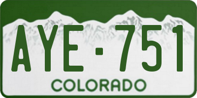 CO license plate AYE751