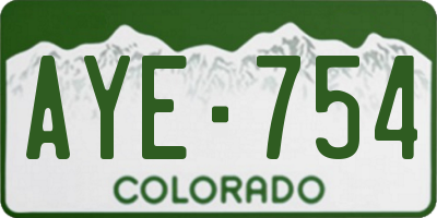 CO license plate AYE754