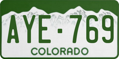 CO license plate AYE769