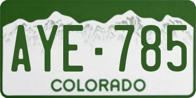 CO license plate AYE785