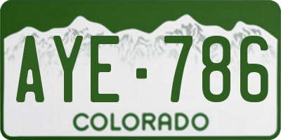 CO license plate AYE786