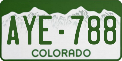 CO license plate AYE788