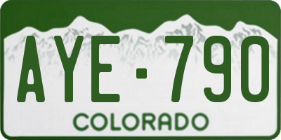 CO license plate AYE790