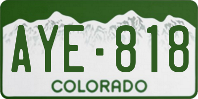 CO license plate AYE818