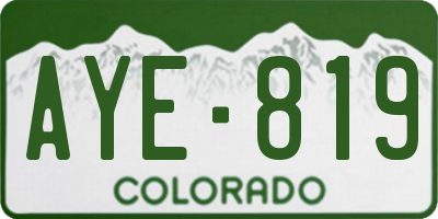 CO license plate AYE819
