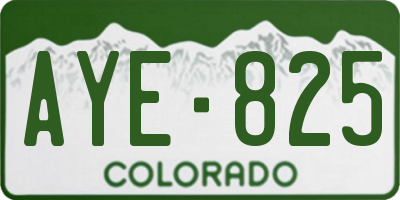 CO license plate AYE825