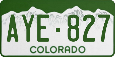 CO license plate AYE827