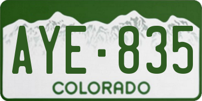 CO license plate AYE835