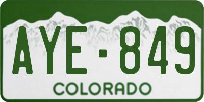 CO license plate AYE849