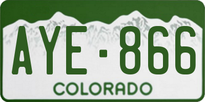 CO license plate AYE866