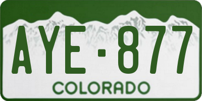 CO license plate AYE877