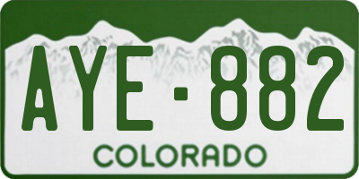 CO license plate AYE882