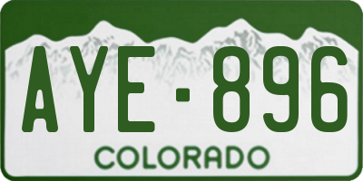 CO license plate AYE896