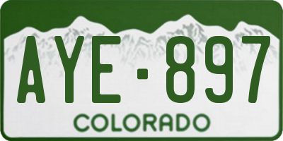 CO license plate AYE897