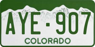 CO license plate AYE907