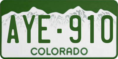CO license plate AYE910