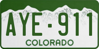 CO license plate AYE911