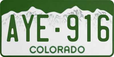 CO license plate AYE916