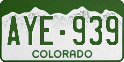 CO license plate AYE939