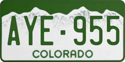 CO license plate AYE955