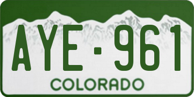CO license plate AYE961
