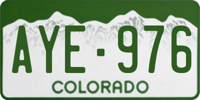 CO license plate AYE976