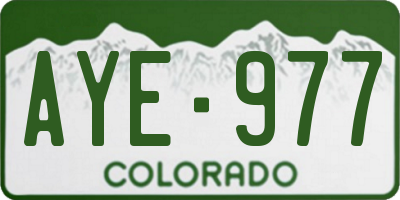 CO license plate AYE977