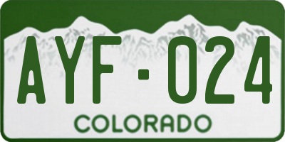 CO license plate AYF024