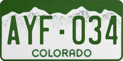 CO license plate AYF034
