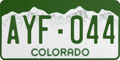 CO license plate AYF044