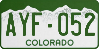 CO license plate AYF052