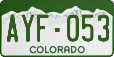 CO license plate AYF053