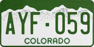 CO license plate AYF059