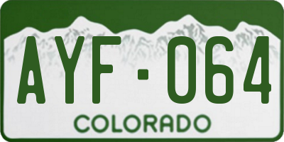CO license plate AYF064