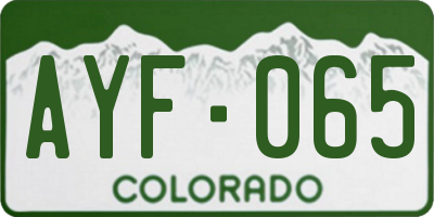 CO license plate AYF065